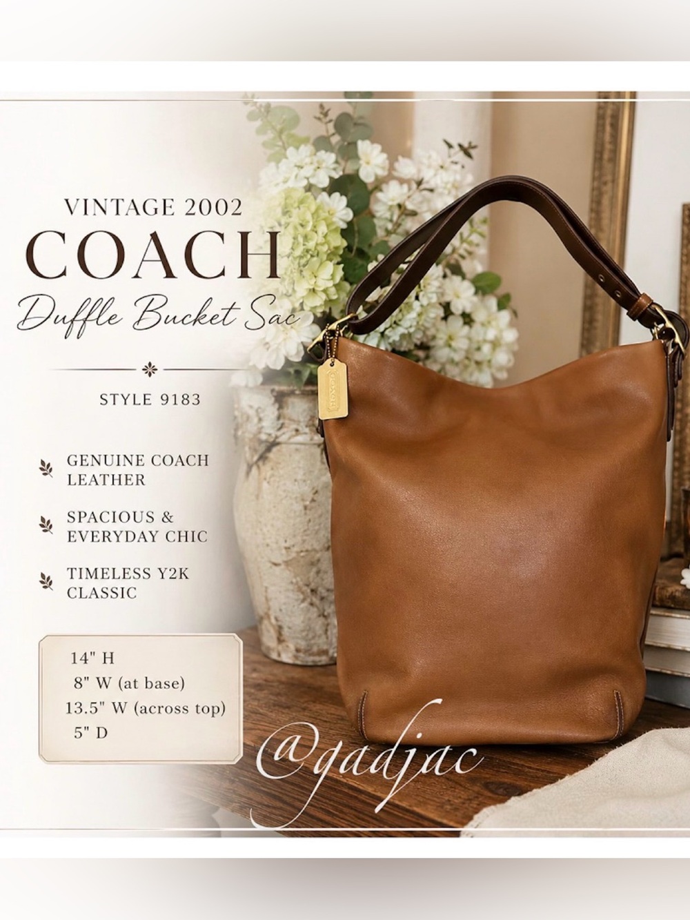 Vintage 2002 Coach Legacy Duffle Bucket Sac (9183) - Picture 16 of 16